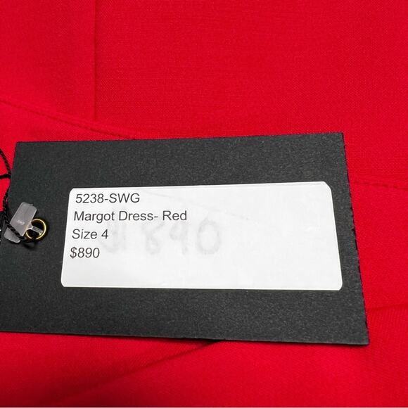 HANEY for FWRD Margot Dress Asymmetric One-Shoulder Size 4 in Red NWT - Picture 15 of 16